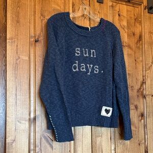Sundance Navy Sweater with 'Sun Days' Design